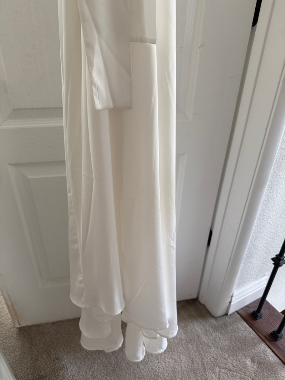 White Satin Bridal Robe - Picture 4 of 5